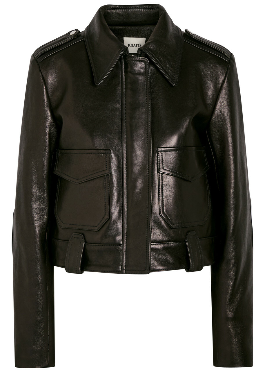 Khaite Cordelia Leather Jacket Black