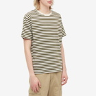 Nanamica Men's CoolMax Stripe T-Shirt in Khaki And Beige