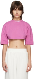 Palm Angels Purple Cropped T-Shirt
