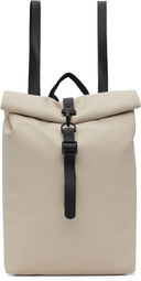 RAINS Beige Rolltop Mini Rucksack