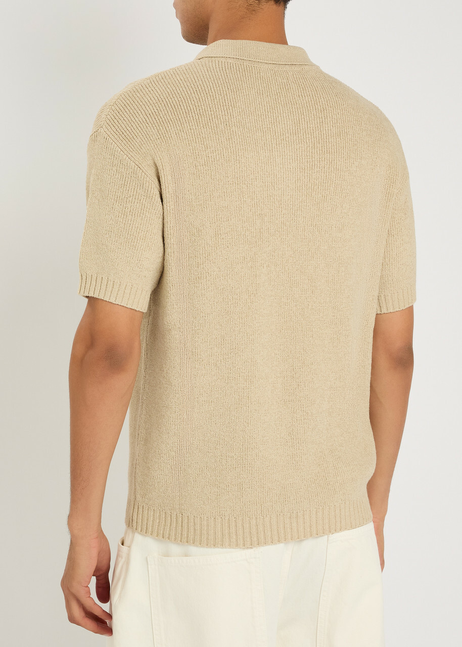 Raith Sorelle Ribbed Knit Polo Shirt Sand
