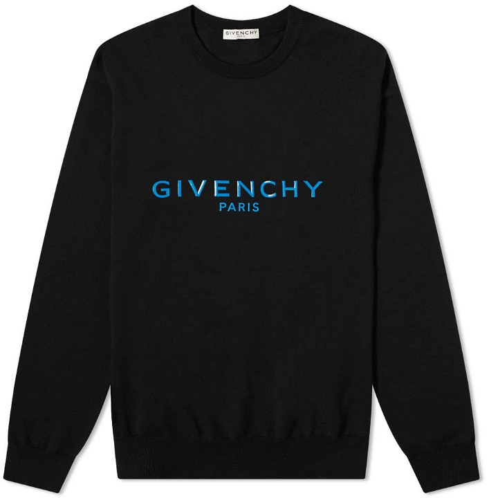 Photo: Givenchy Metallic Logo Crew Knit