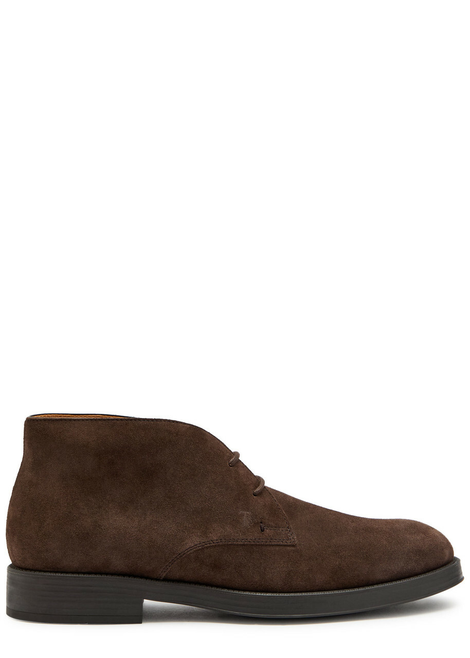 Tods Gommino Suede Boots Brown