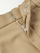 SAINT LAURENT - Tapered Pleated Grain de Poudre Wool Trousers - Neutrals