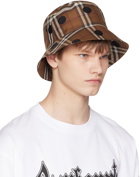 Burberry Brown Polka Dot Check Bucket Hat