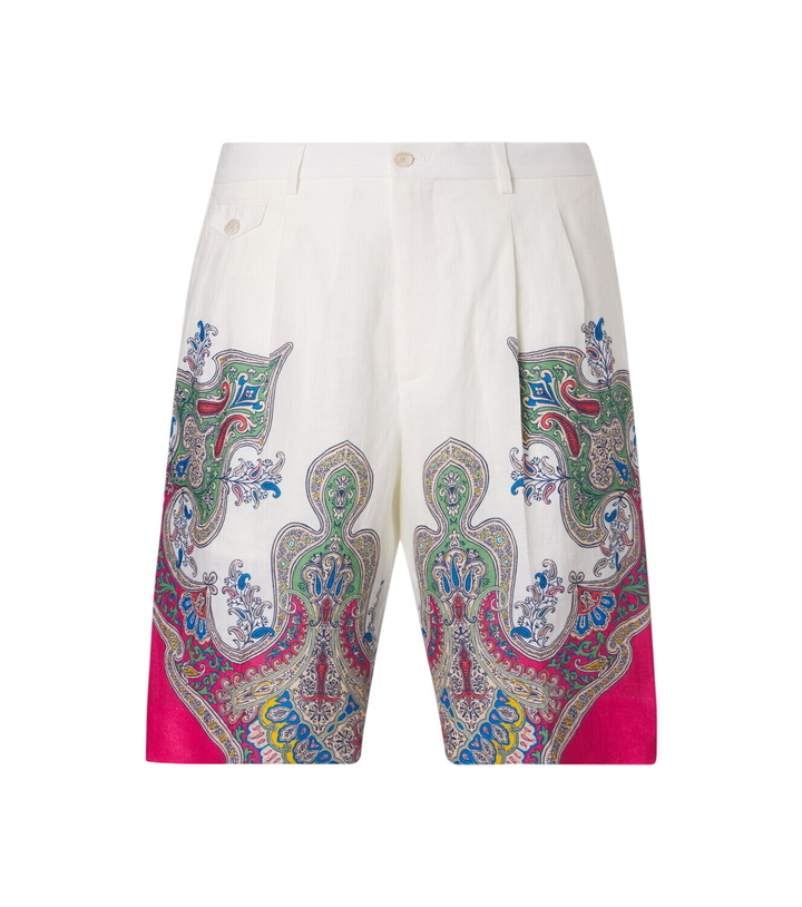 Photo: Etro Paisley linen Bermuda shorts