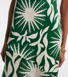 Cala de la Cruz Acasia beaded printed halterneck maxi dress