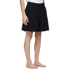 Tekla Black Flannel Pyjama Shorts