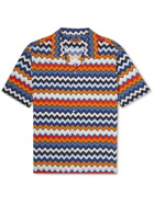Missoni - Convertible-Collar Striped Woven Shirt - Blue