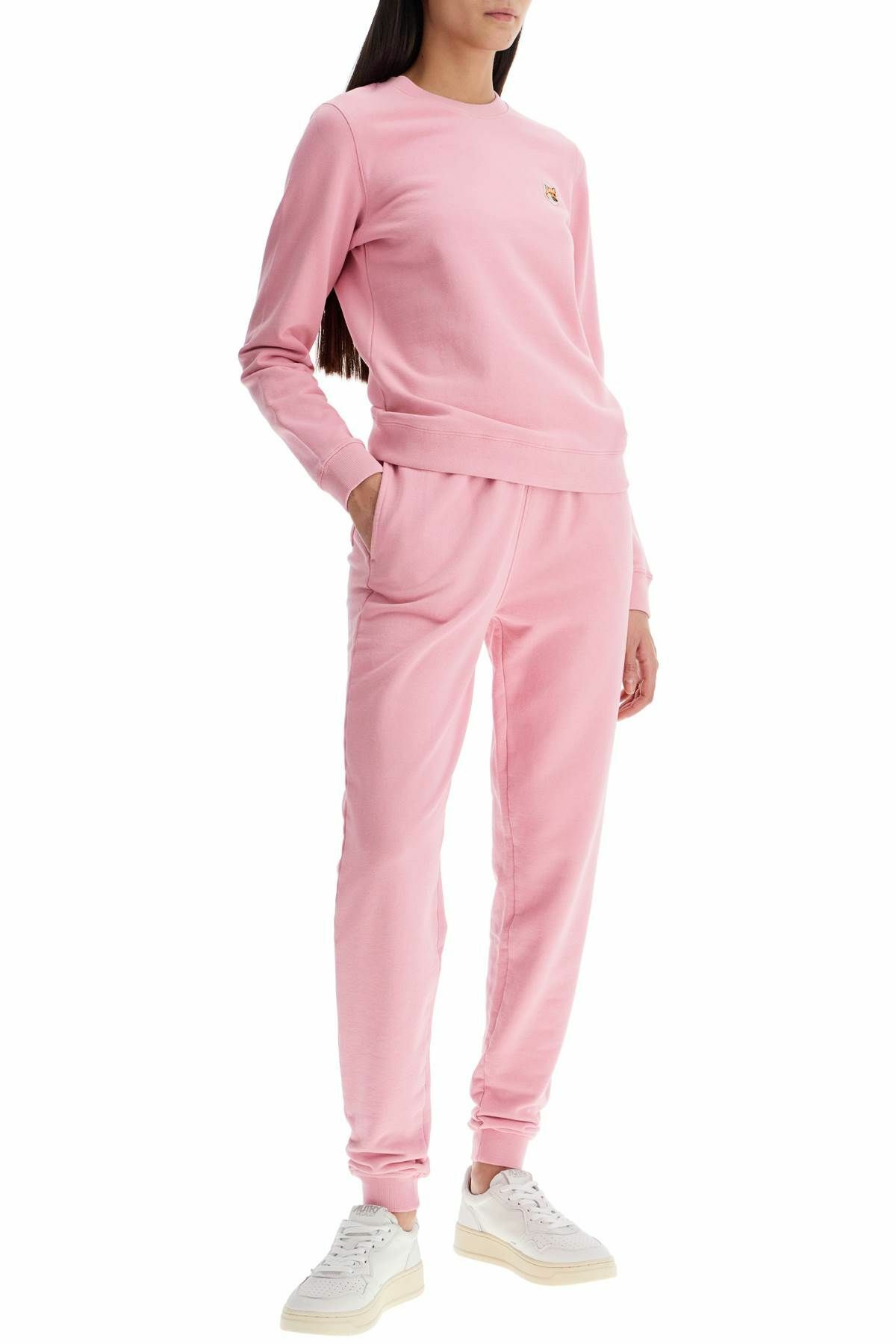 MAISON KITSUNE fox head jogging pants Pink