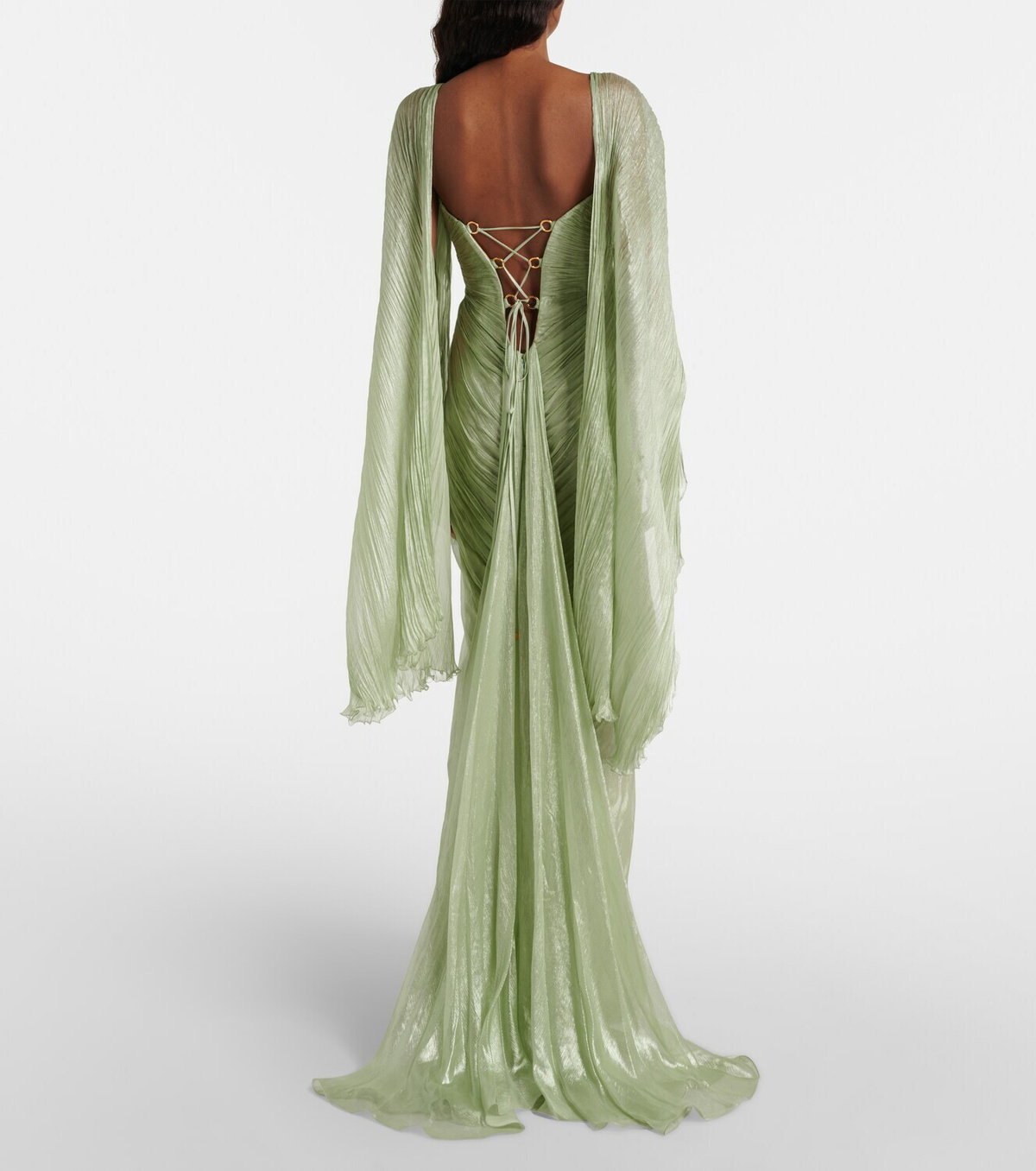 Maria Lucia Hohan Cassandra caped silk muslin gown