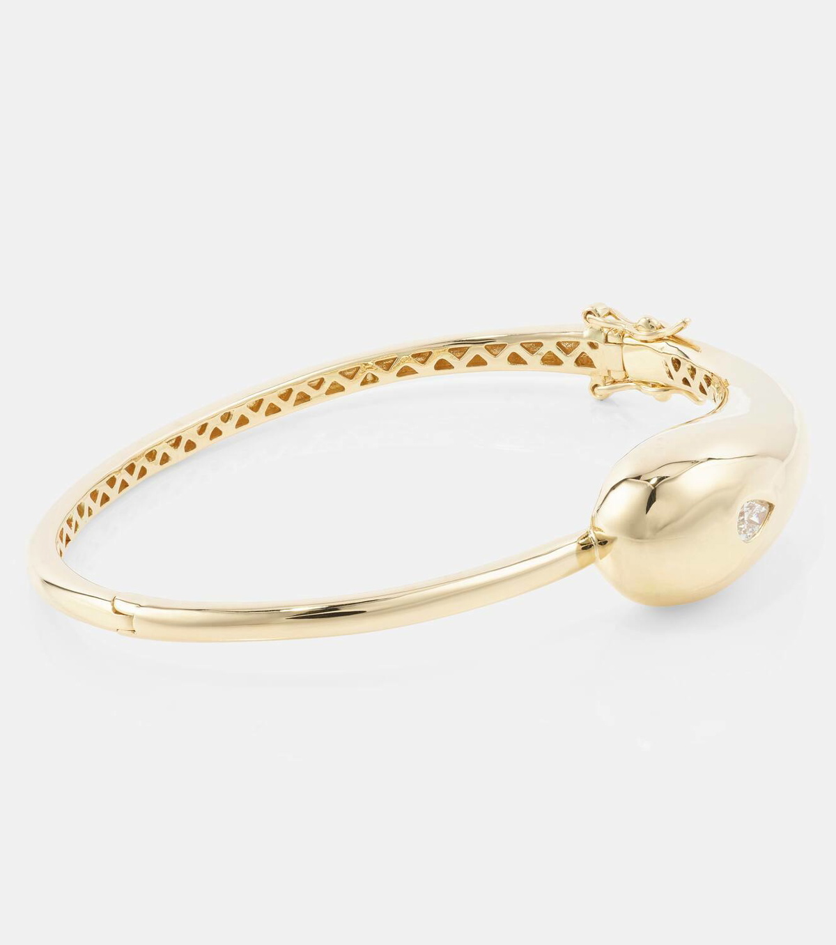 Mateo Water Droplet 14kt gold bangle with diamond