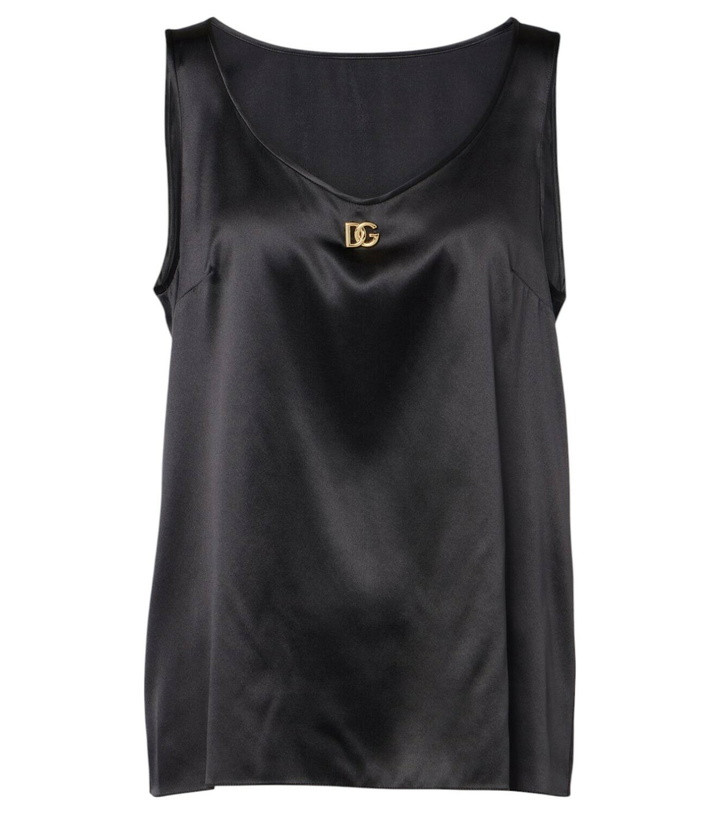 Photo: Dolce&Gabbana DG silk-blend satin tank top