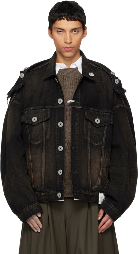 Photo: Maison MIHARA YASUHIRO Black Deconstructed Denim Jacket