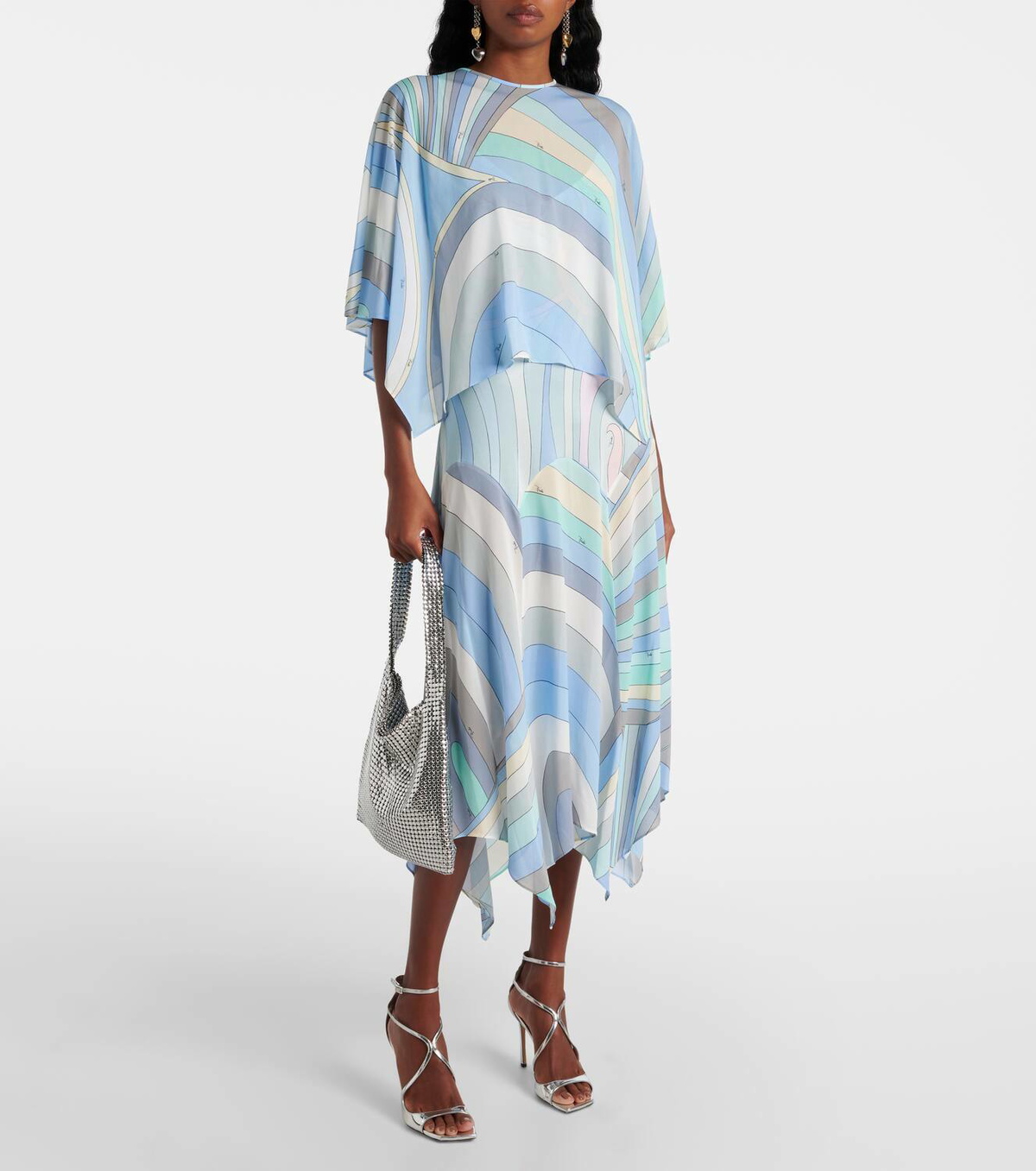 Pucci Iride draped jersey muslin midi dress Emilio Pucci
