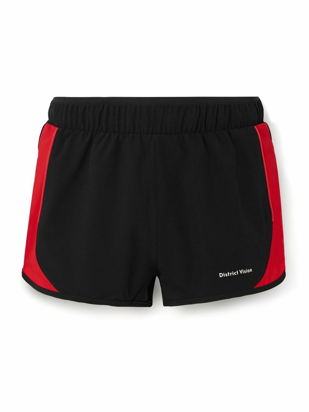 Photo: DISTRICT VISION - Straight-Leg Panelled Stretch-Jersey Shorts - Black