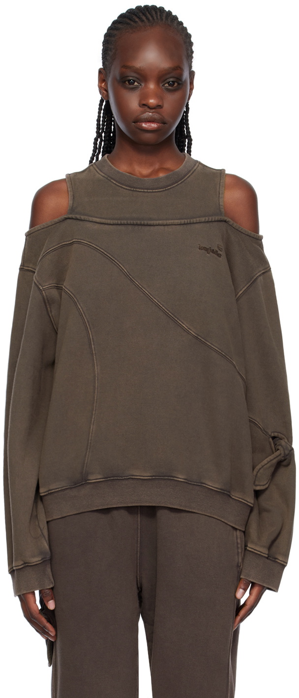 lesugiatelier Brown Ribbon Sweatshirt