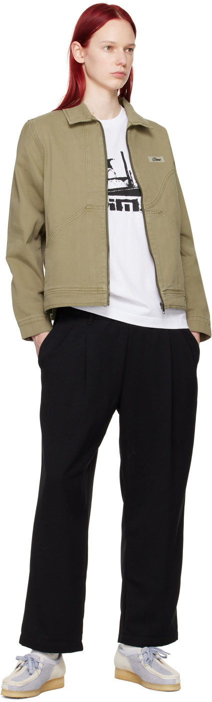 Dime Khaki Zip Denim Jacket