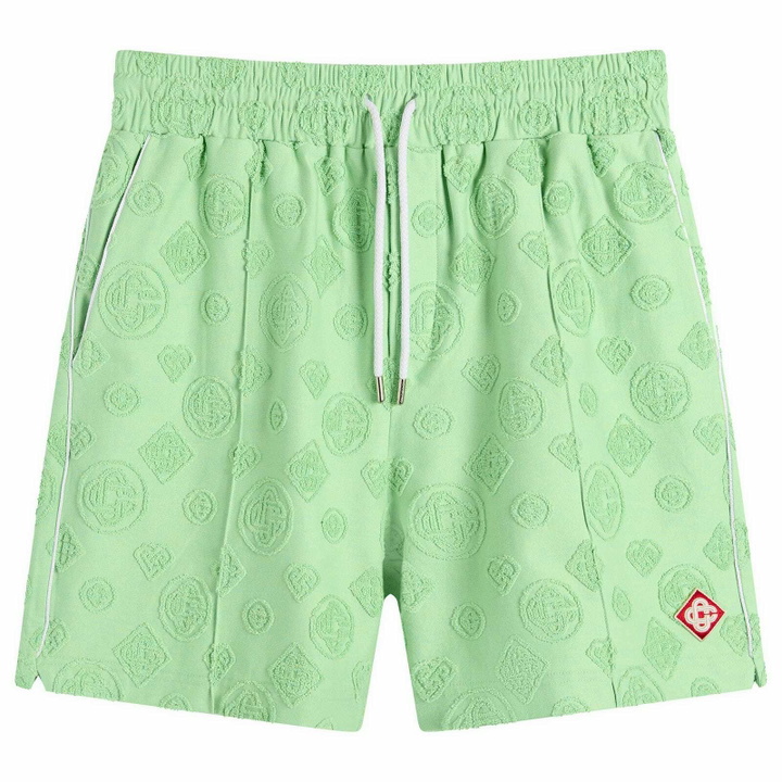 Photo: Casablanca Men's Towelling Monogram Short in Green