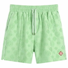 Casablanca Men's Towelling Monogram Short in Green