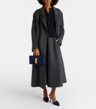 DeMellier Vancouver leather-trimmed suede clutch