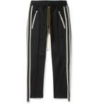 Rhude - Black Cropped Slim-Fit Tapered Webbing-Trimmed Jersey Track Pants - Black