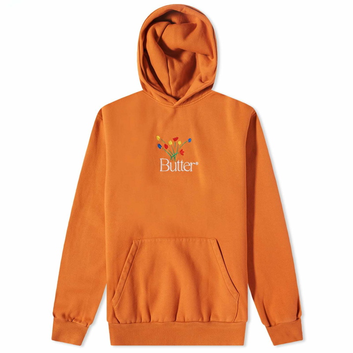 Photo: Butter Goods Men's Boquet Embroidered Hoody in Washed Rust