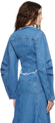 Marques Almeida Blue Frayed Denim Jacket