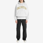 Cole Buxton Men's Yellow Arc Hoodie in Light Grey Marl