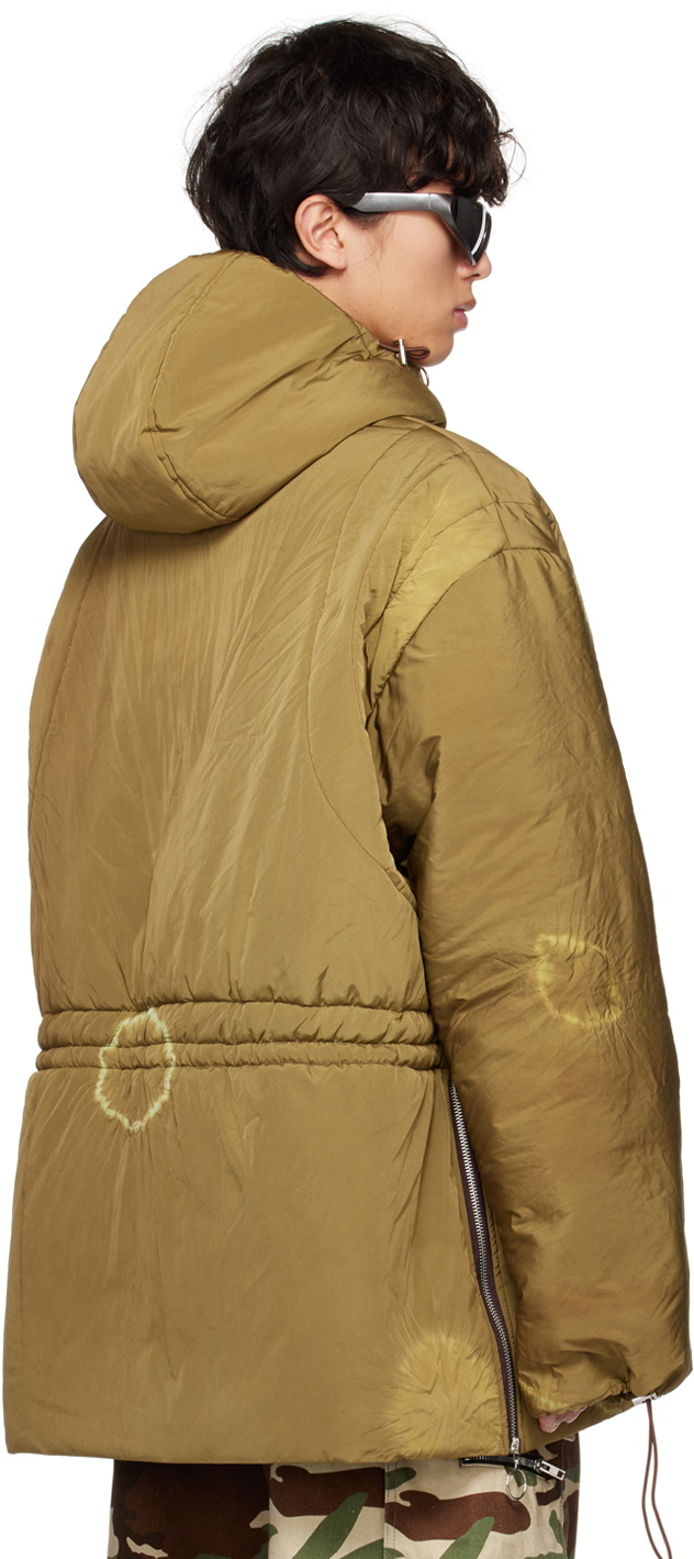 Charlie Constantinou Khaki Tie-Dye Down Jacket