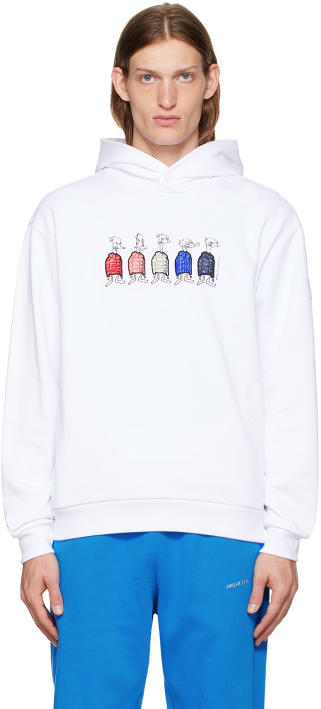Moncler White Duck Motif Hoodie Moncler