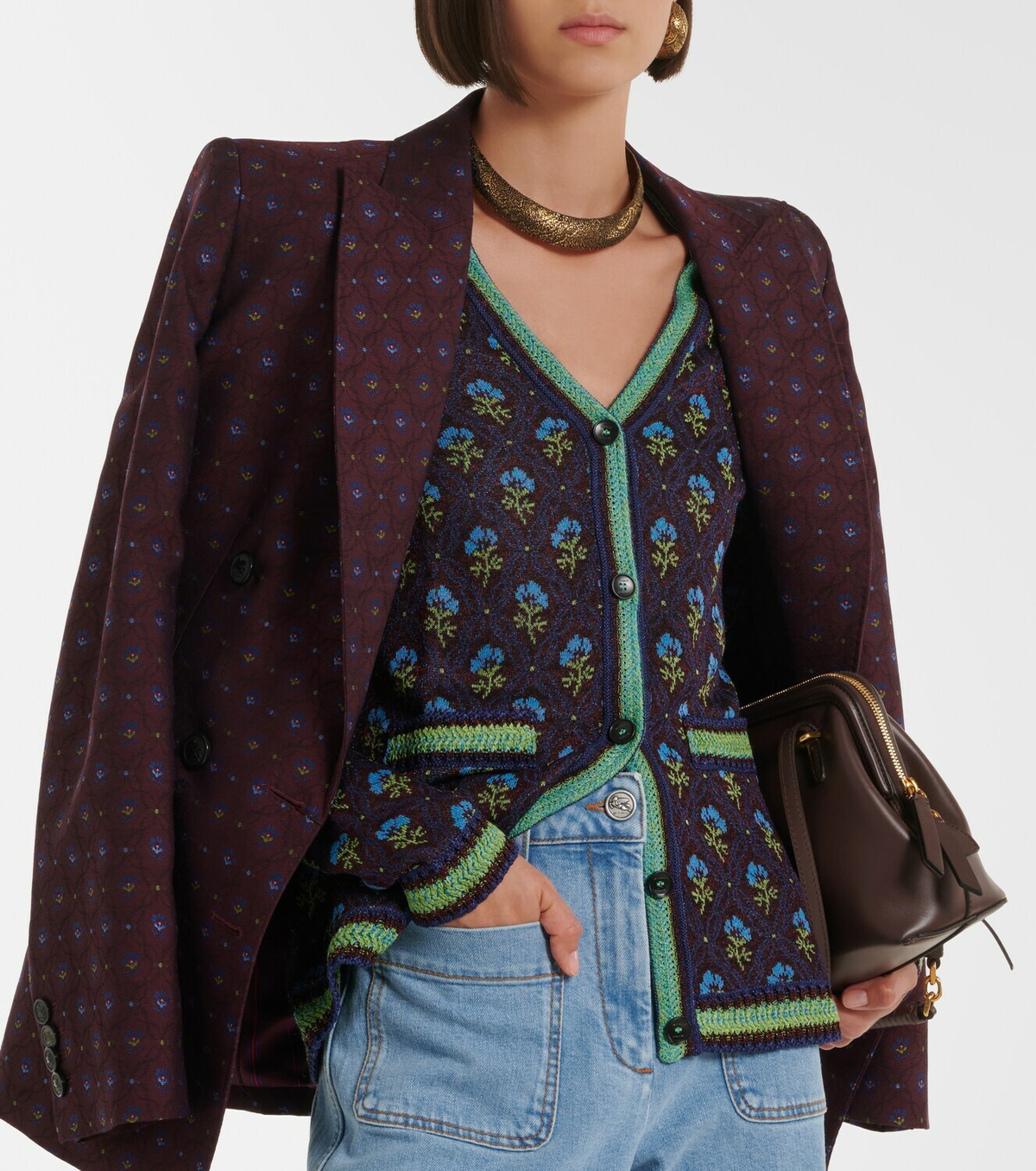 Etro Floral jacquard cardigan