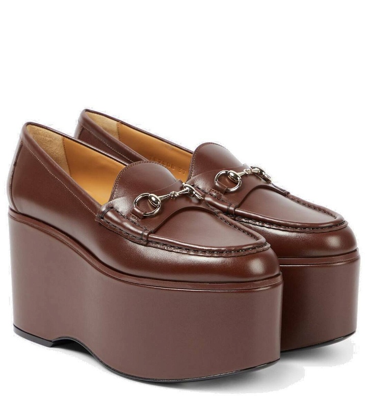 Photo: Gucci Horsebit leather platform loafers