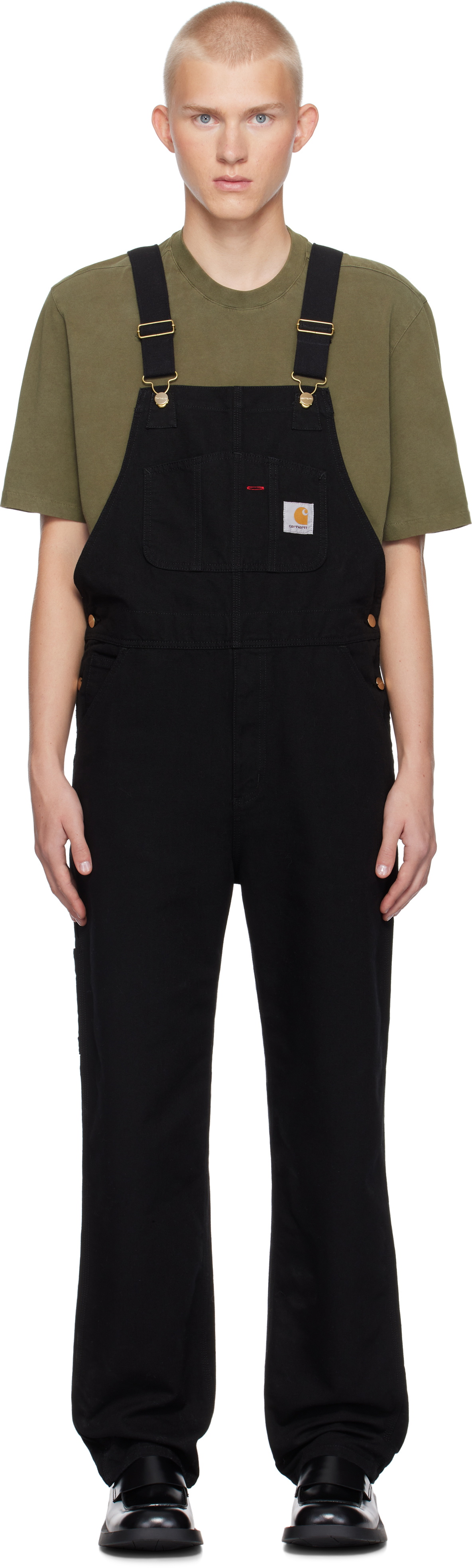 Carhartt Work In Progress Black Bib Overalls