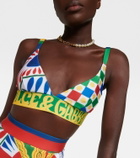 Dolce&Gabbana Printed technical jersey bralette