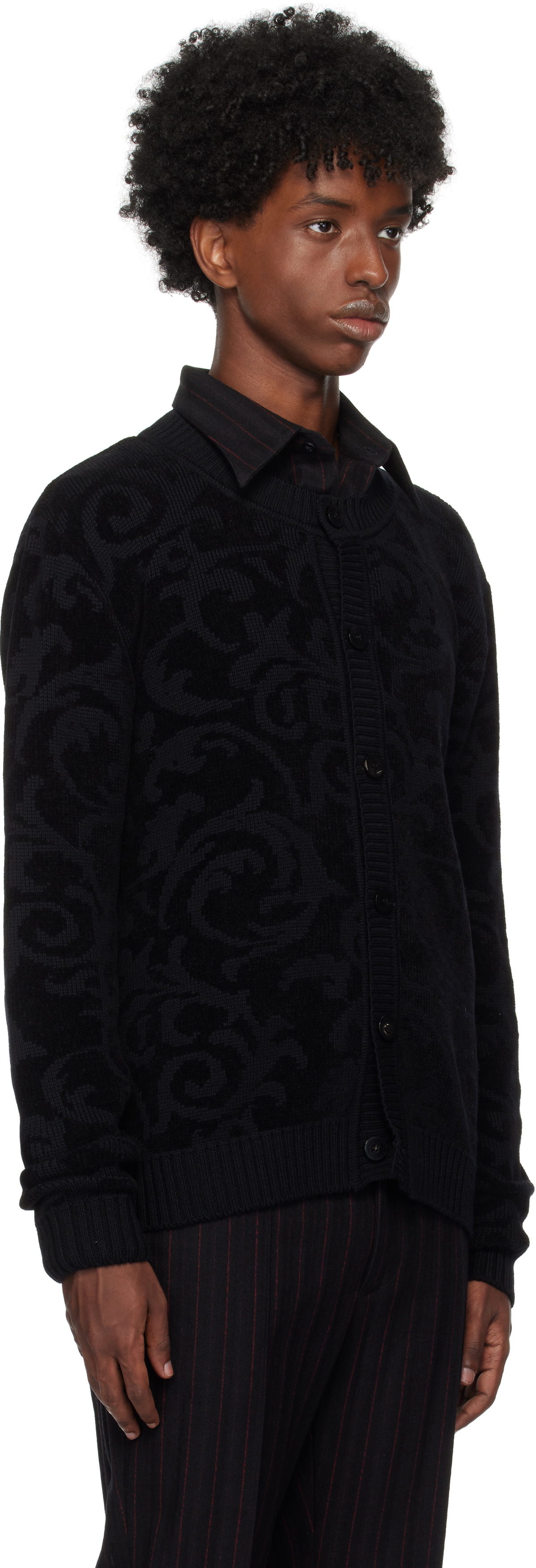 Ernest W. Baker Black Contrast Trim Cardigan Ernest W. Baker