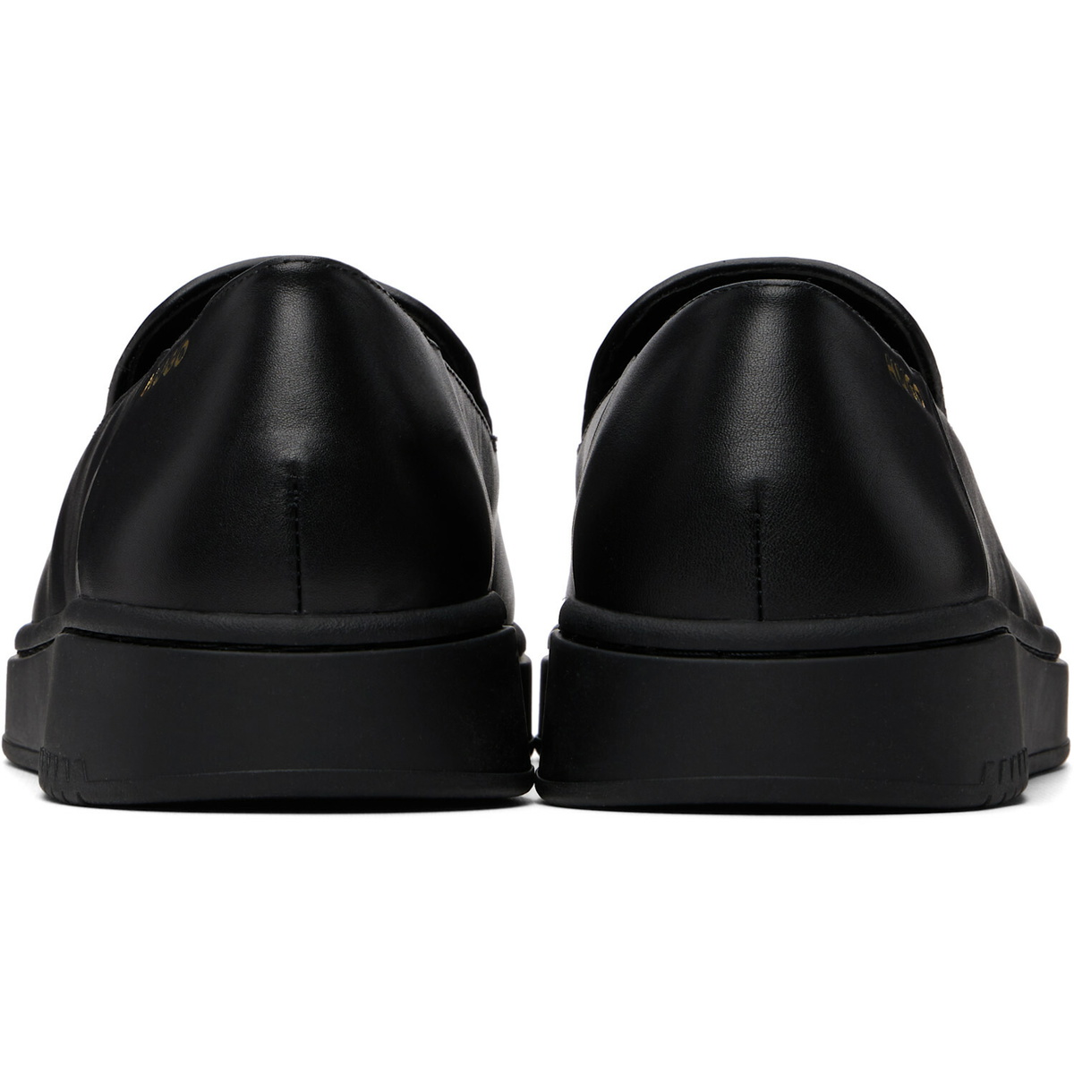 Hugo Black Logo Stamp Loafers