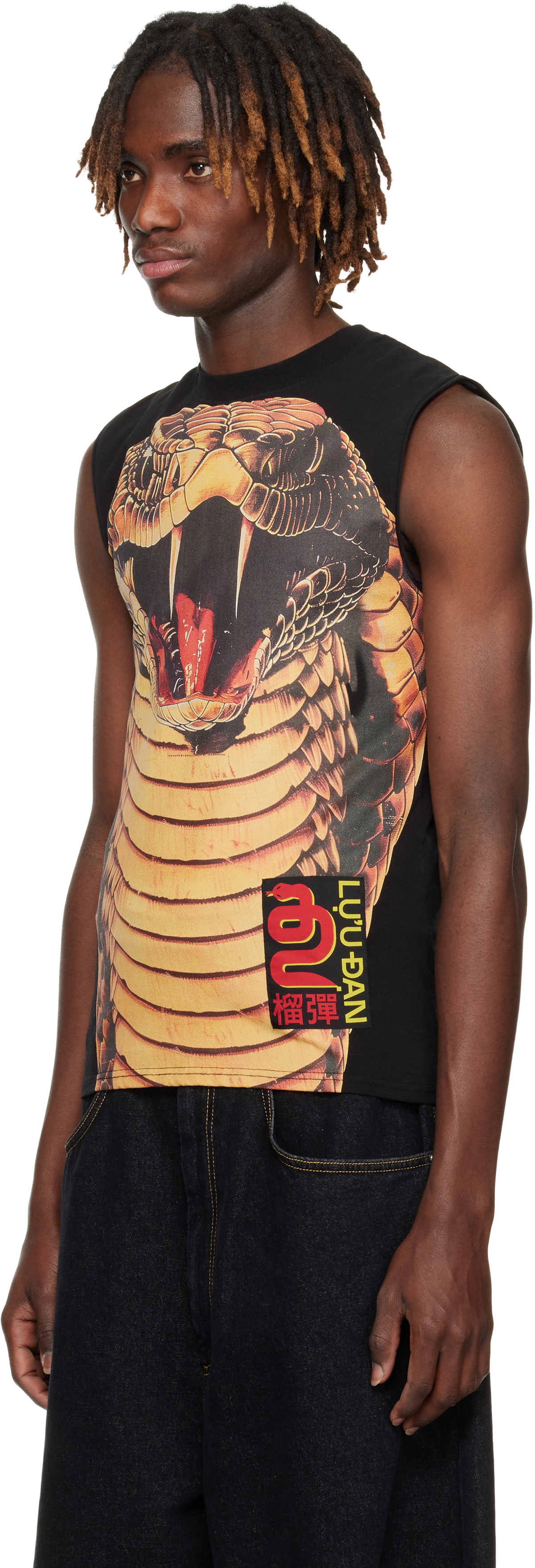 LU'U DAN Black 'Year of the Snake' Sleeveless T-shirt