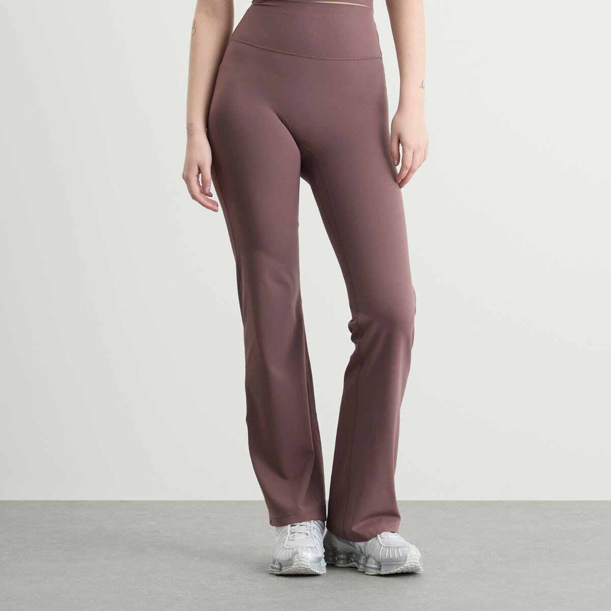 Nike Women's Zenvy High Waisted Flared Leggings in Tattoo/White