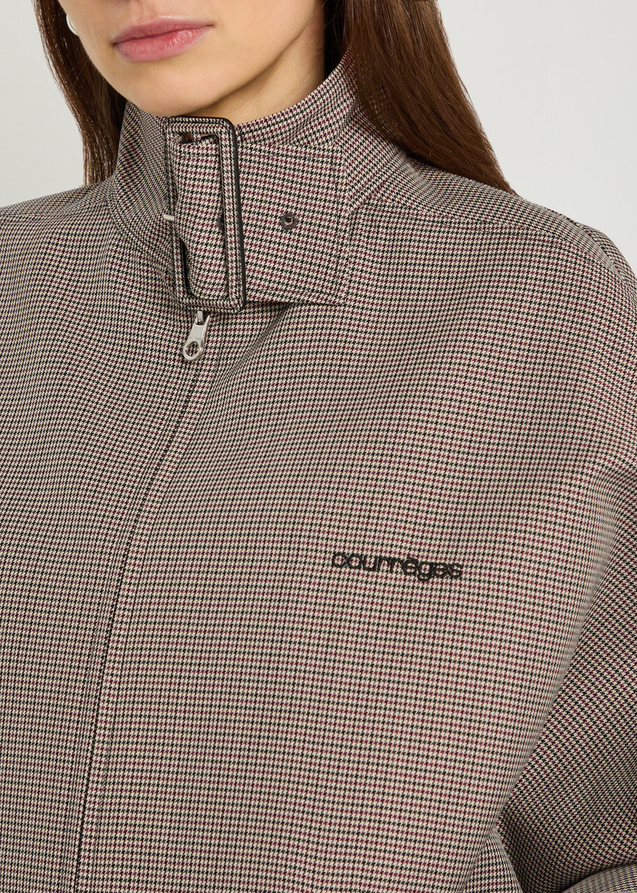 Courrèges Houndstooth Wool-blend Bomber Jacket Black