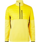 Aztech Mountain - Team Aztech Quilted Panelled Stretch Tech-Jersey Half-Zip Sweatshirt - Yellow