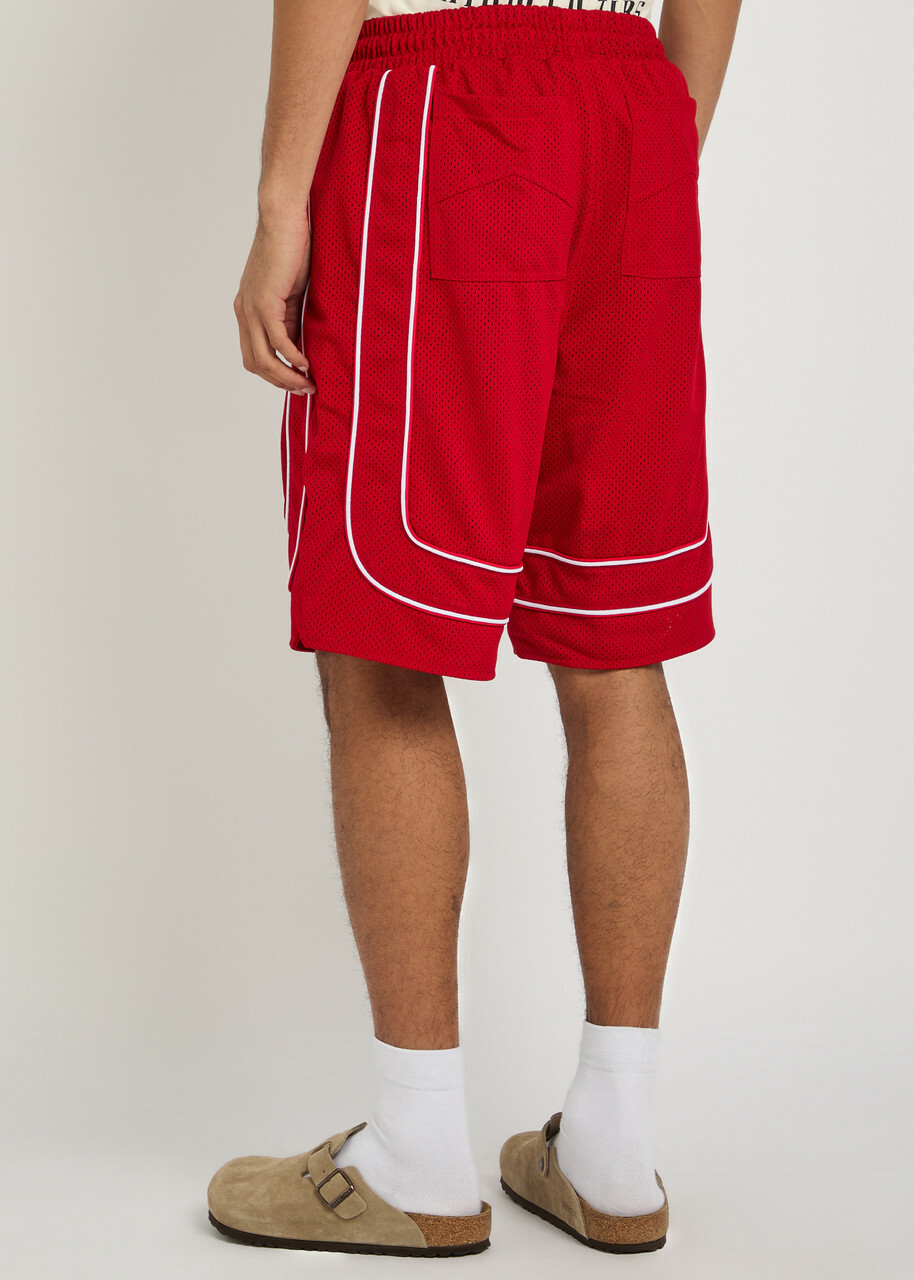 Rhude Pipe-trimmed Mesh Shorts Red