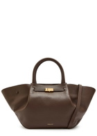 Demellier The New York Midi Grained Leather Tote - Dark Brown - One Size