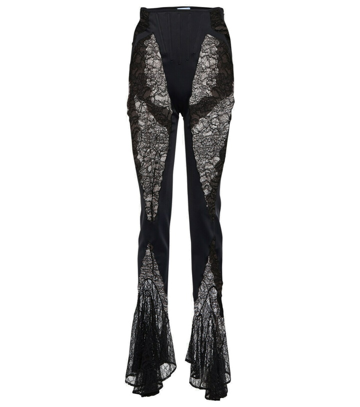 Photo: Mugler High-rise flared lace pants