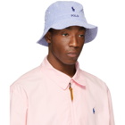 Polo Ralph Lauren Blue and White Striped Seersucker Bucket Hat