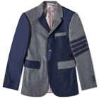 Thom Browne Men's Funmix Flannel Sport Jacket in Medium Grey