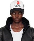 BAPE White & Black 'I Love Bape' Mesh Cap