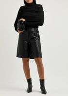 Aexae Ruched Stretch-jersey top Black