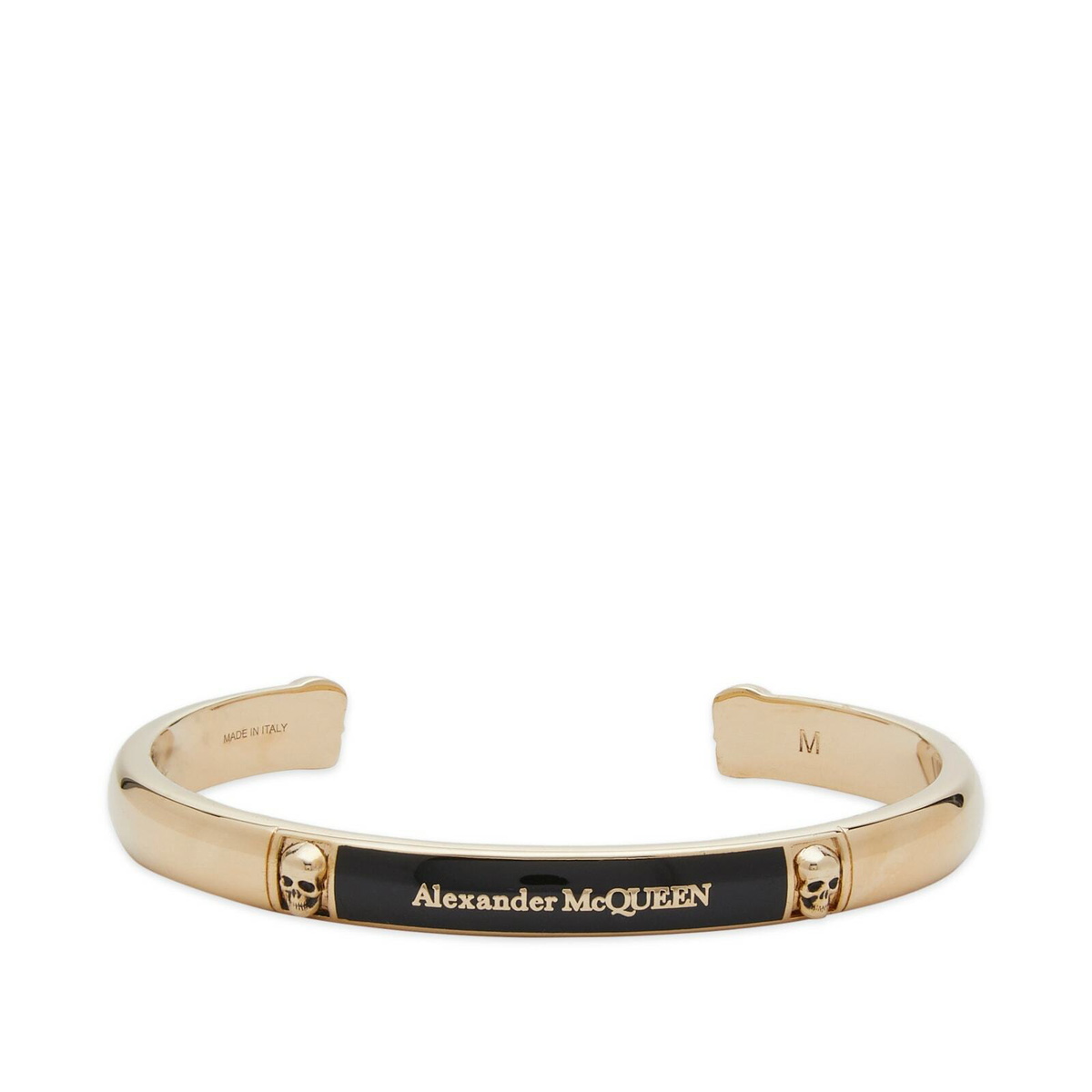 ブレスレット alexander mcqueen SKULL CUFF BRASS + ENAMEL Alexander McQueen Men's Enamel Logo Skull Cuff Bracelet in