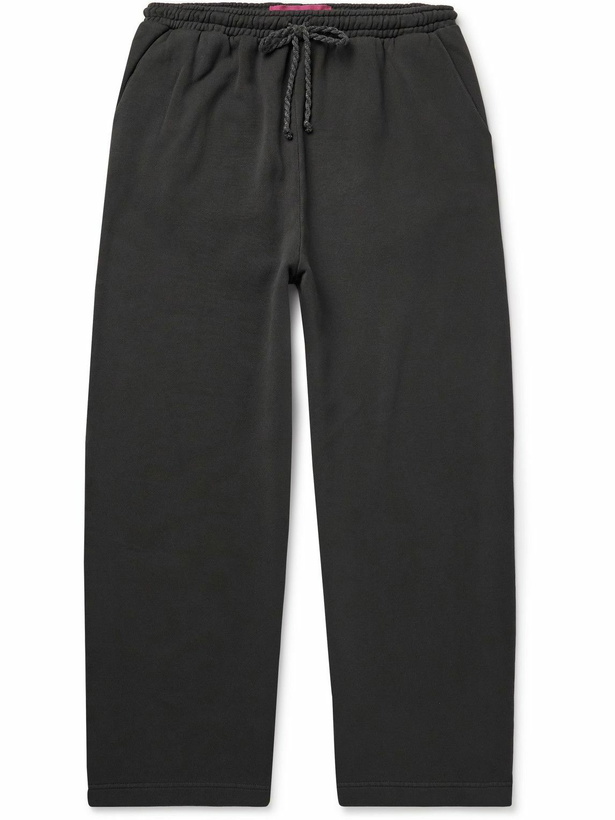 Photo: The Elder Statesman - Daily Wide-Leg Cotton and Cashmere-Blend Jersey Sweatpants - Gray